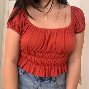 Forever 21 Red Ruffle Top